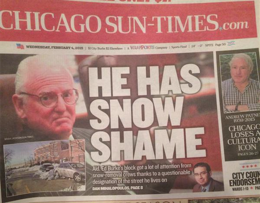 Sun-Times cover story: HE HAS SNOW SHAME